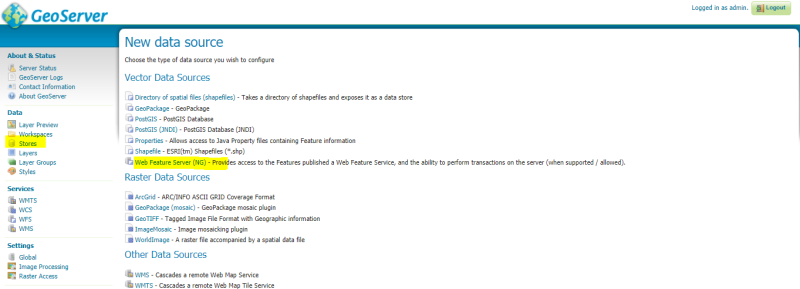 Geoserver add web feature server.png